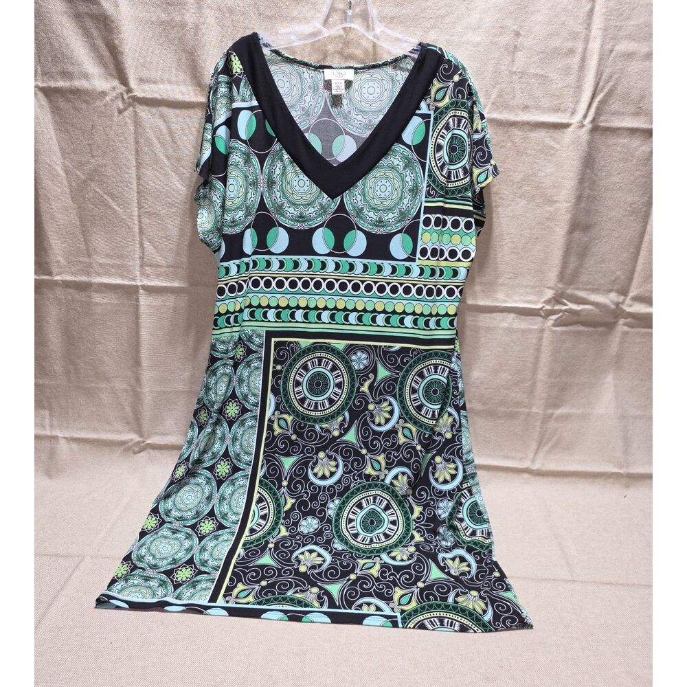 Cato Woman Plus Size Geometric Medallion V-Neck Knit Dress Size 18/20